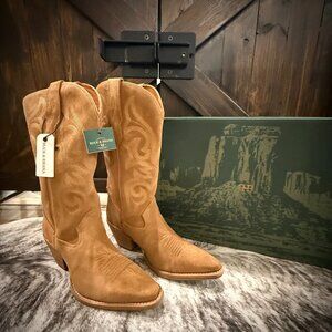 Buck & Brana Tessa Camel Suede Western Boots Size 7.5 NWT